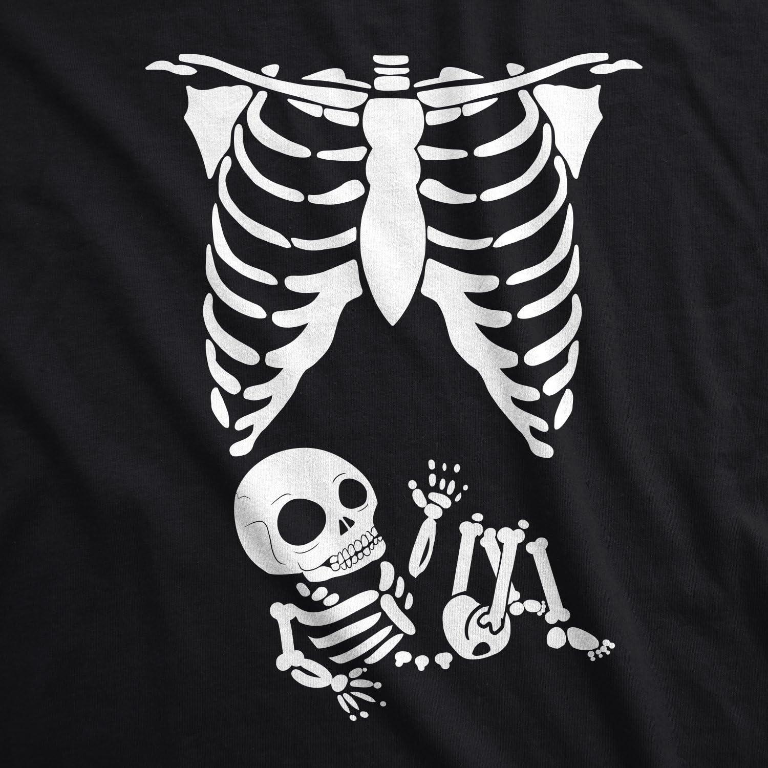 imageMaternity Skeleton Baby Monster Pumpkin T Shirts Funny Cute Pregnancy Halloween TeesHeather Purple