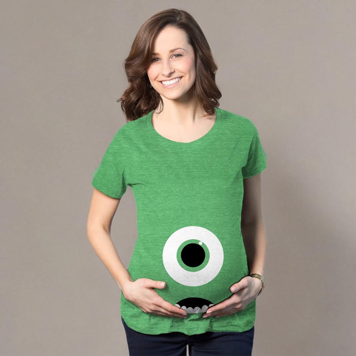 imageMaternity Skeleton Baby Monster Pumpkin T Shirts Funny Cute Pregnancy Halloween TeesMonster Eye