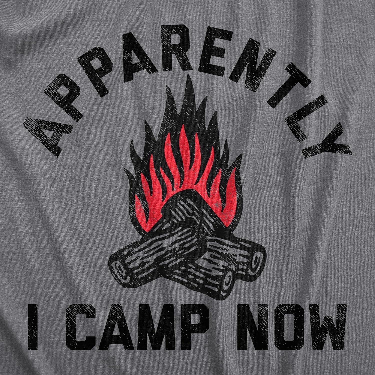 imageMens Camping T Shirts Funny Camp Tees for Guys Cool Shirts for Outdoor CampingDark Heather Grey Camp Now
