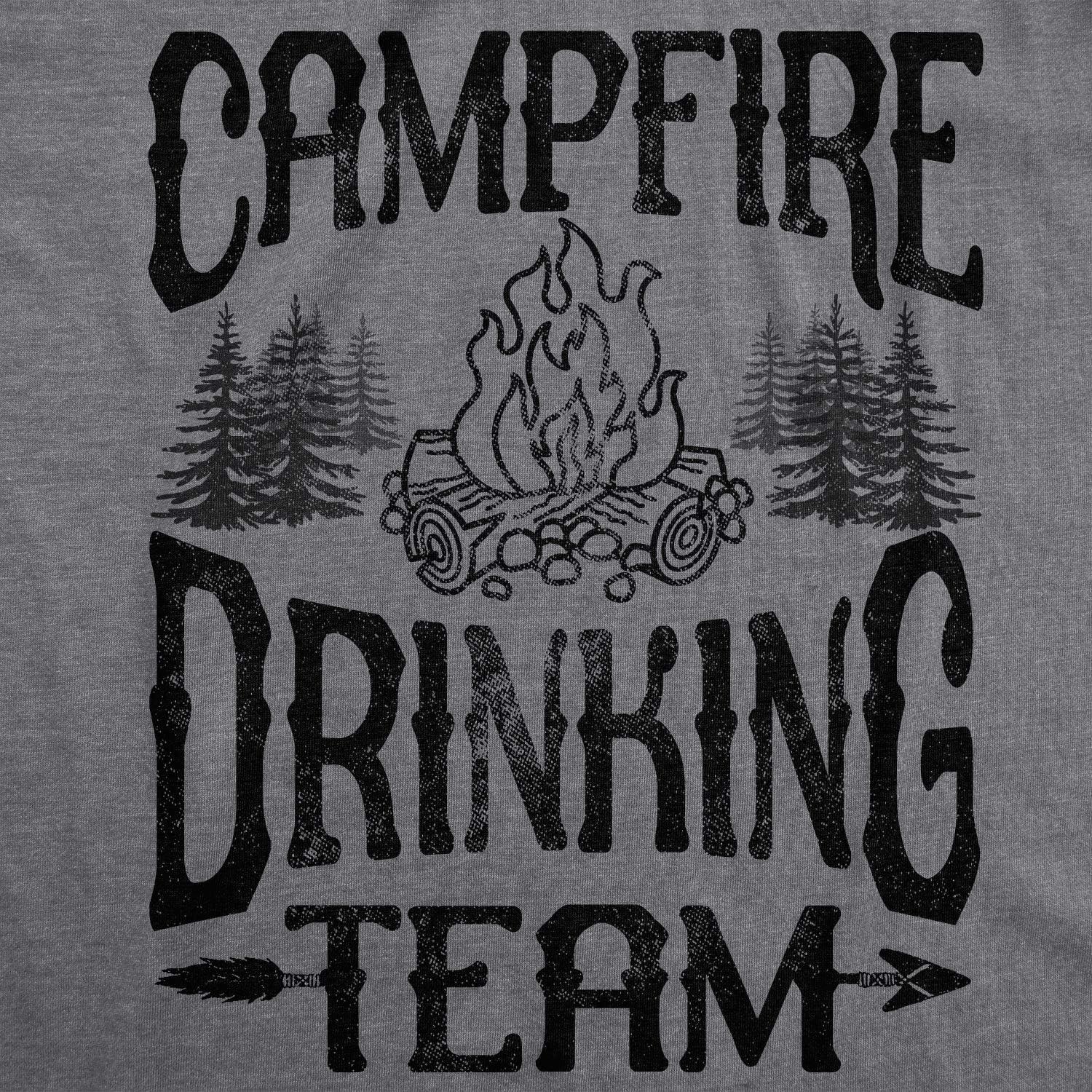 imageMens Camping T Shirts Funny Camp Tees for Guys Cool Shirts for Outdoor CampingDark Heather Grey Campfire Drinking Team