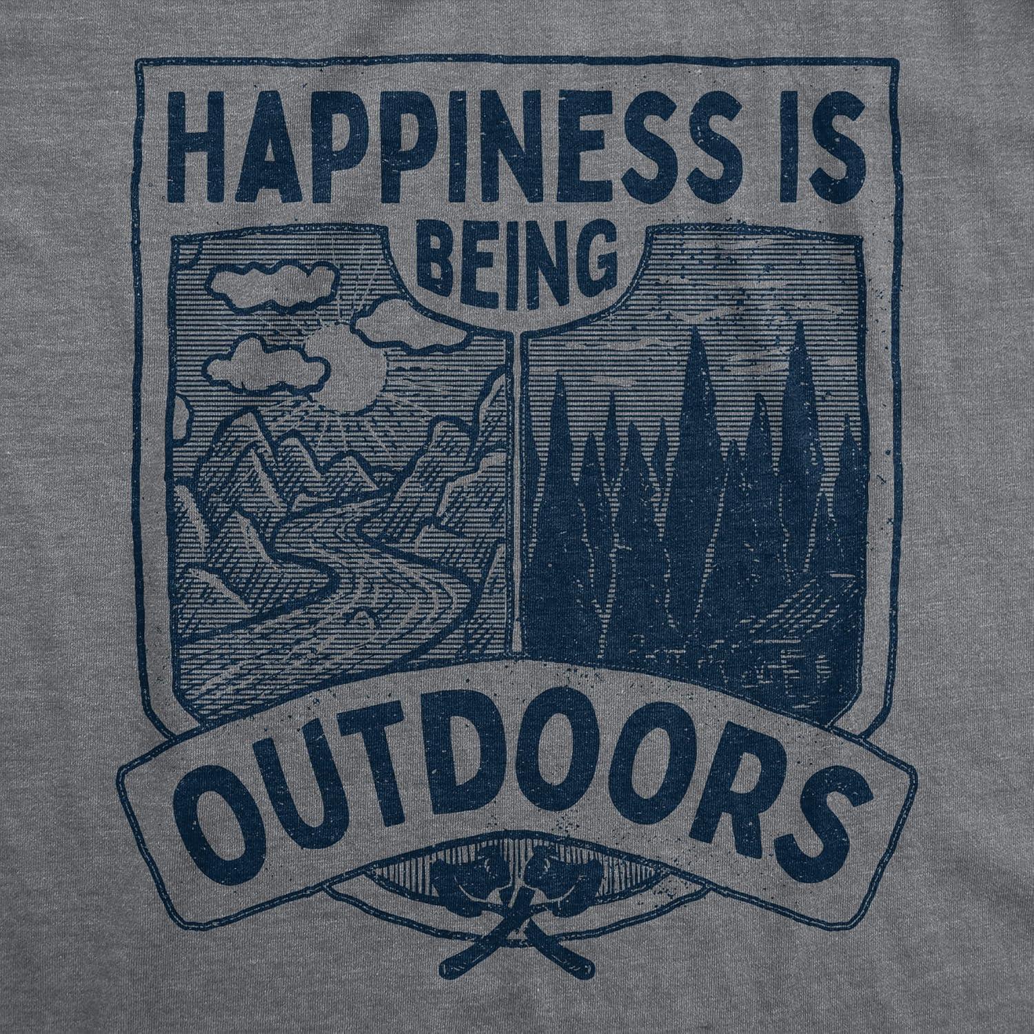 imageMens Camping T Shirts Funny Camp Tees for Guys Cool Shirts for Outdoor CampingDark Heather Grey Happy Outdoors