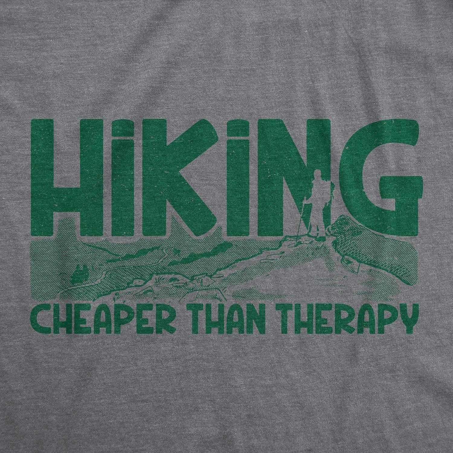 imageMens Camping T Shirts Funny Camp Tees for Guys Cool Shirts for Outdoor CampingDark Heather Grey Hike Therapy