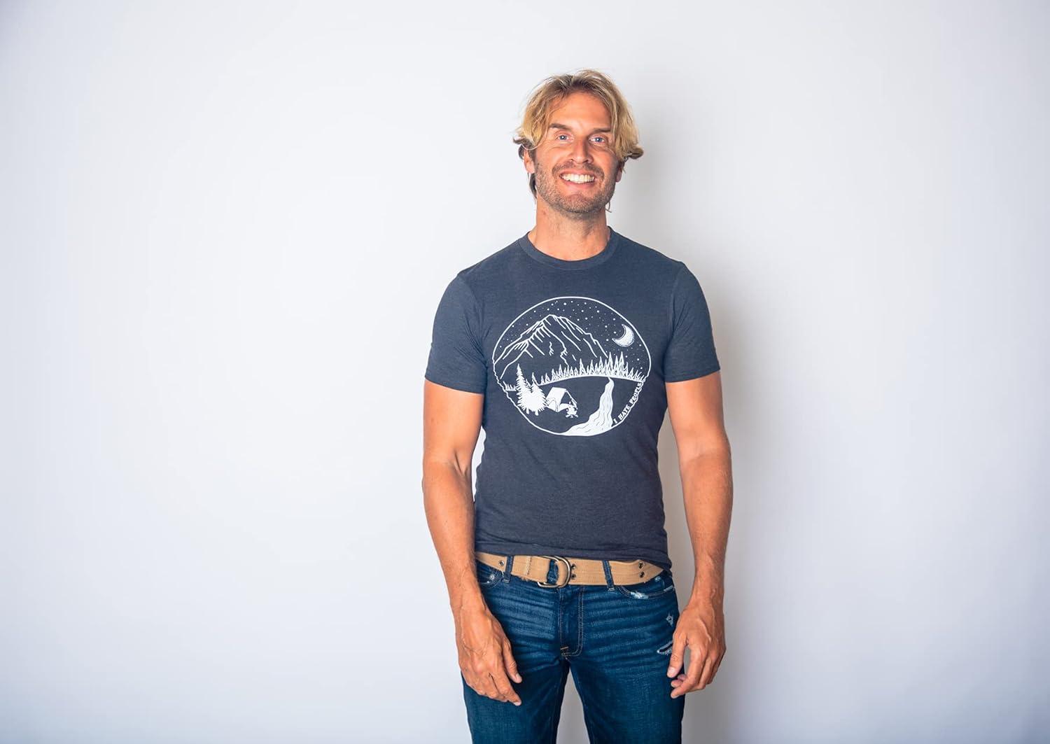 imageMens Camping T Shirts Funny Camp Tees for Guys Cool Shirts for Outdoor CampingHeather Black Hate People