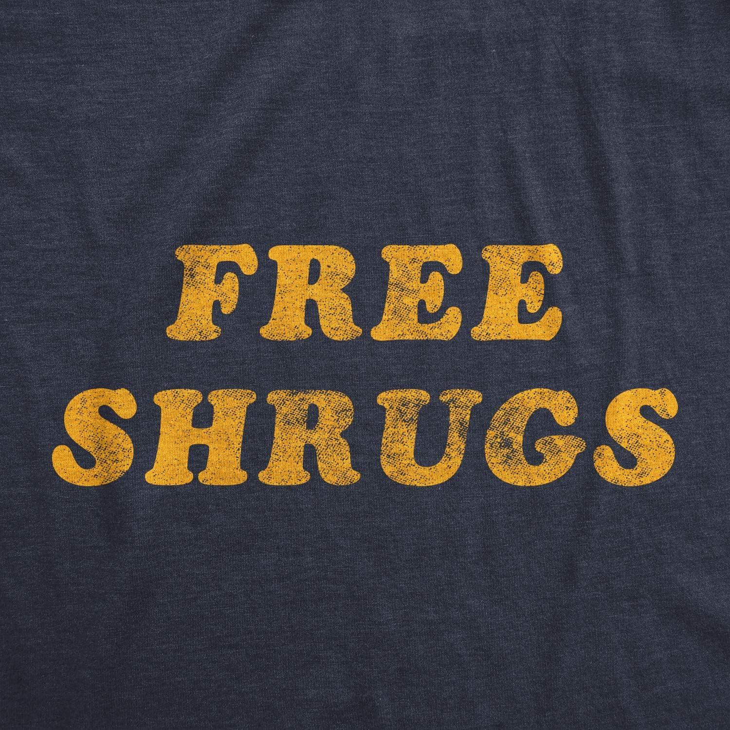 imageMens Free Shrugs T Shirt Funny Introvert Hugs Sarcastic Novelty Graphic TeeHeather Navy