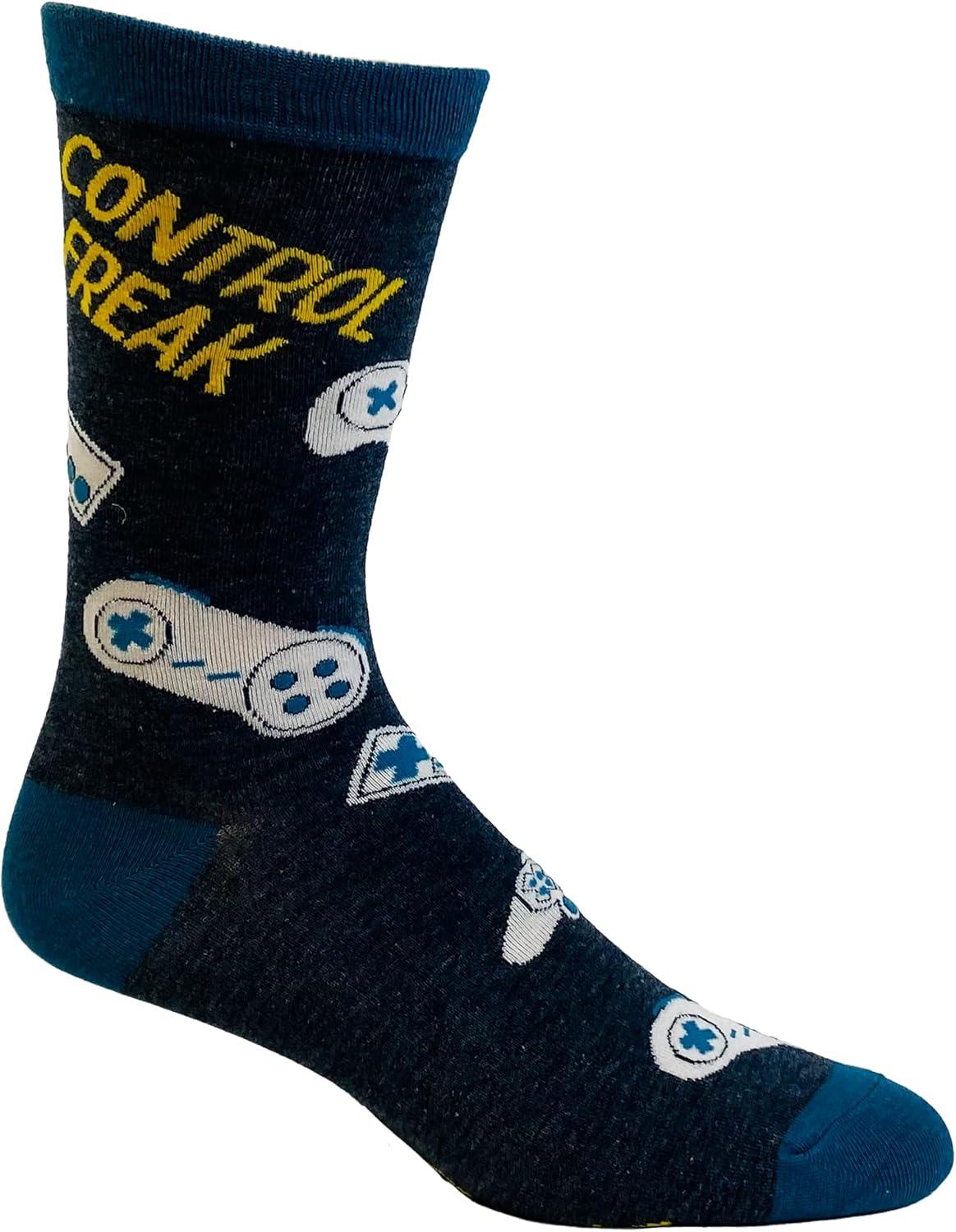 imageMens Gamer Socks Funny Footware for Video Game PlayersControl Freak