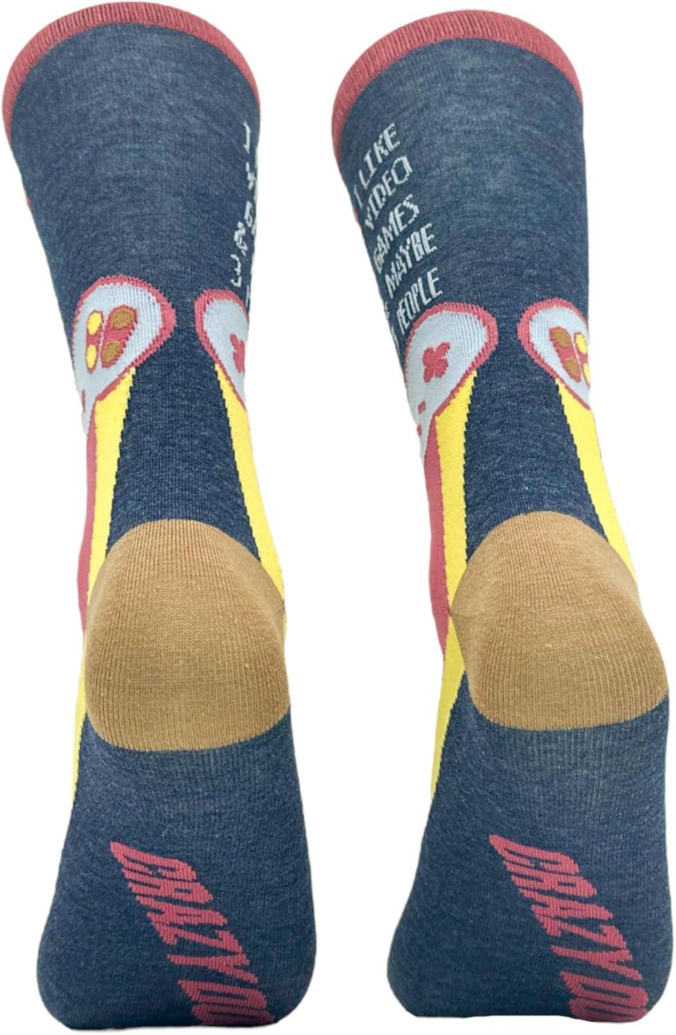 imageMens Gamer Socks Funny Footware for Video Game PlayersGames and Three People