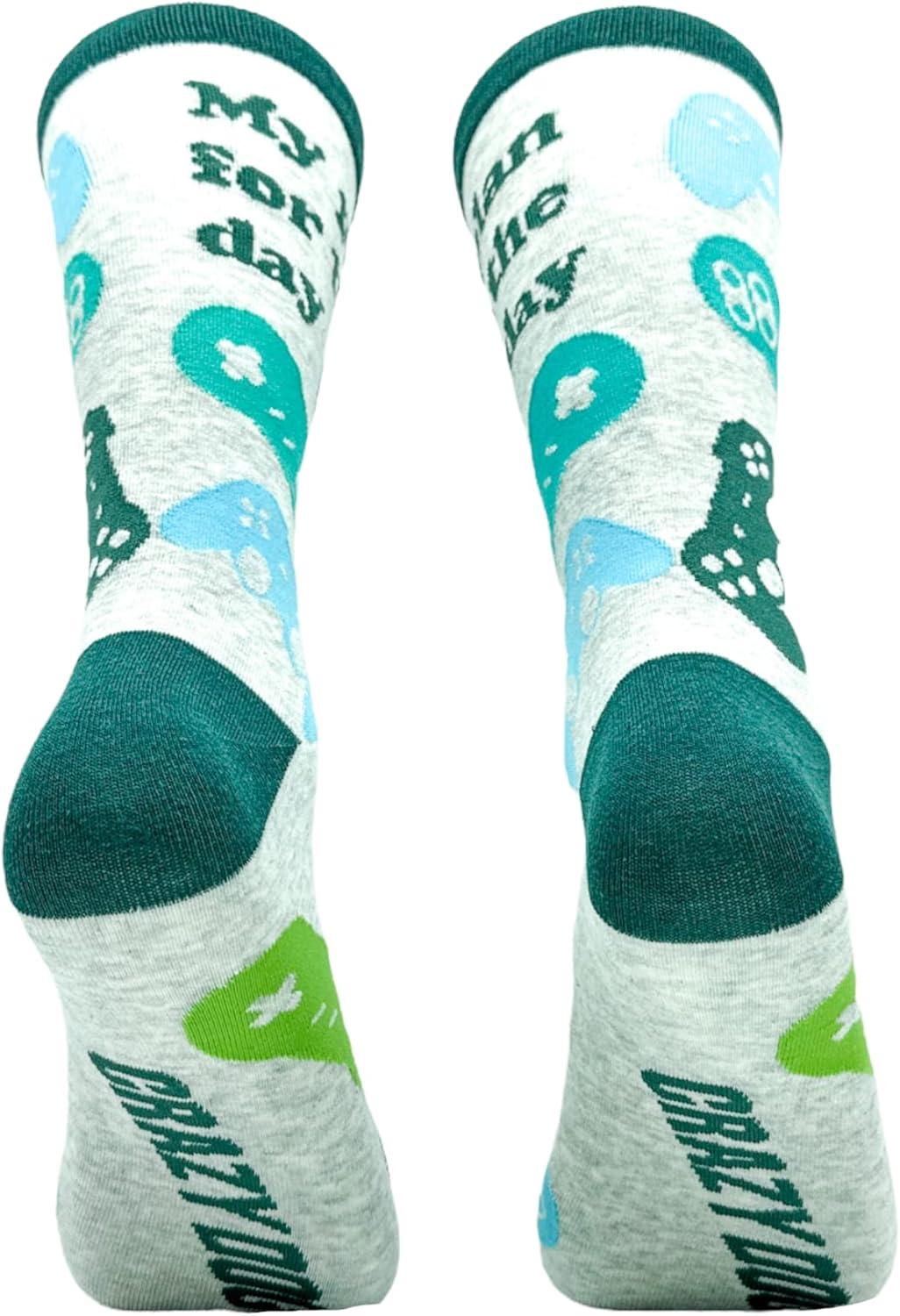 imageMens Gamer Socks Funny Footware for Video Game PlayersPlan for the Day