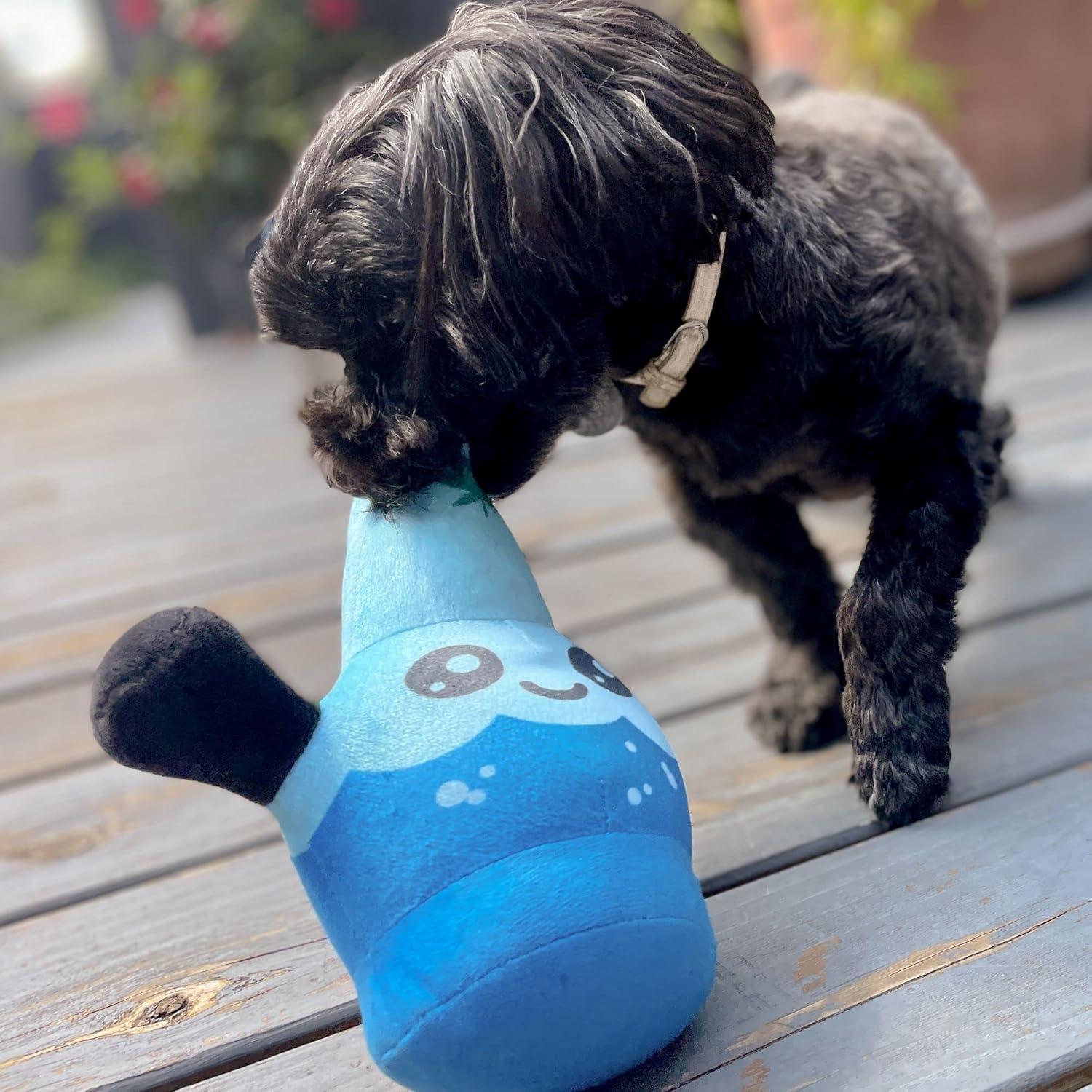 imageUFO and Aliens Dog Toy Funny Flying Saucer Stuffed Chew Toy with Hidden Treat Holes and Removable Aliens Rip and Reveal Interactive ChewPipe