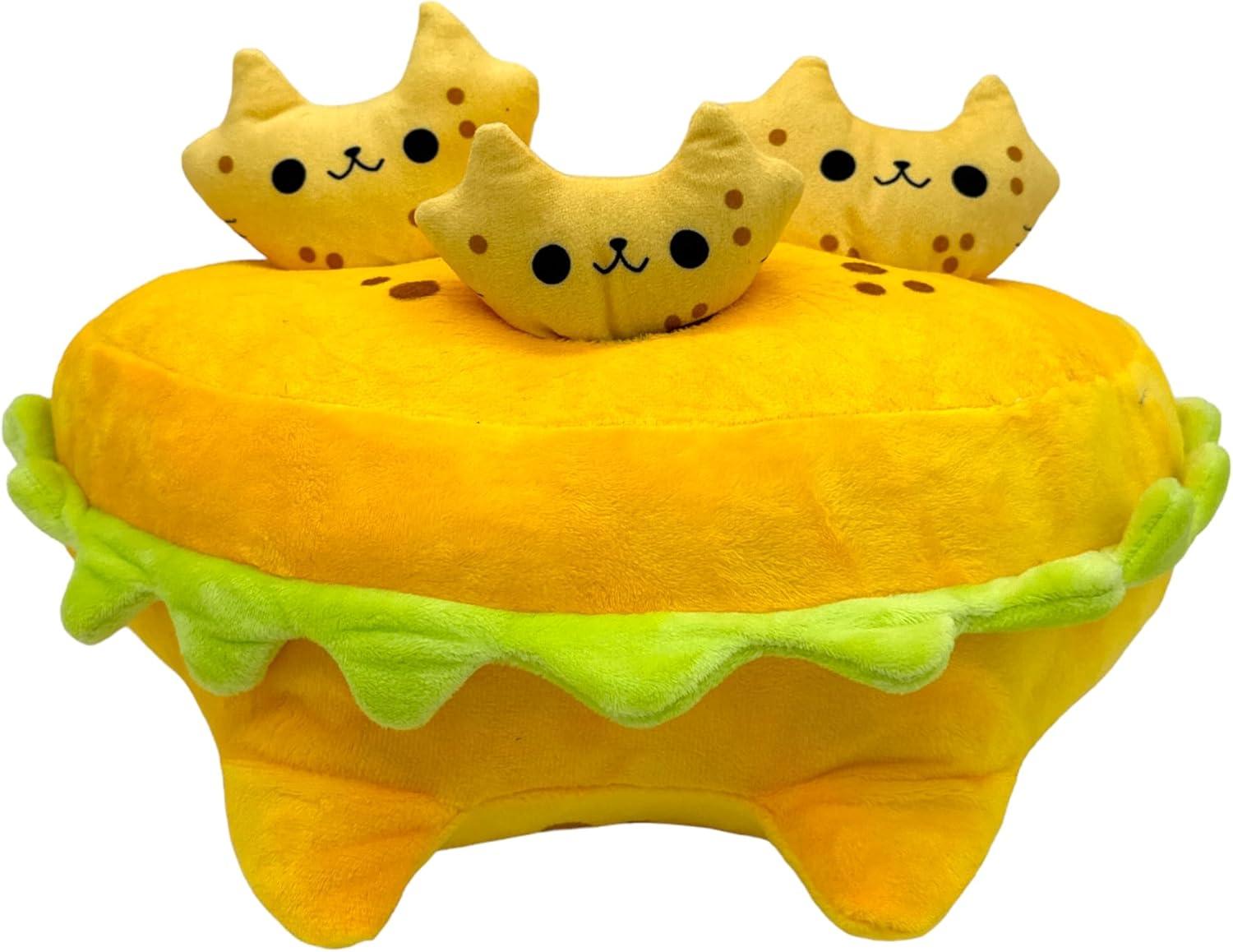 imageUFO and Aliens Dog Toy Funny Flying Saucer Stuffed Chew Toy with Hidden Treat Holes and Removable Aliens Rip and Reveal Interactive ChewTaco Cat