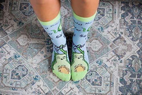 imageWomens Avogato Sock Cat Face Cute Novelty Hilarious Crazy Saying FootwearBlue