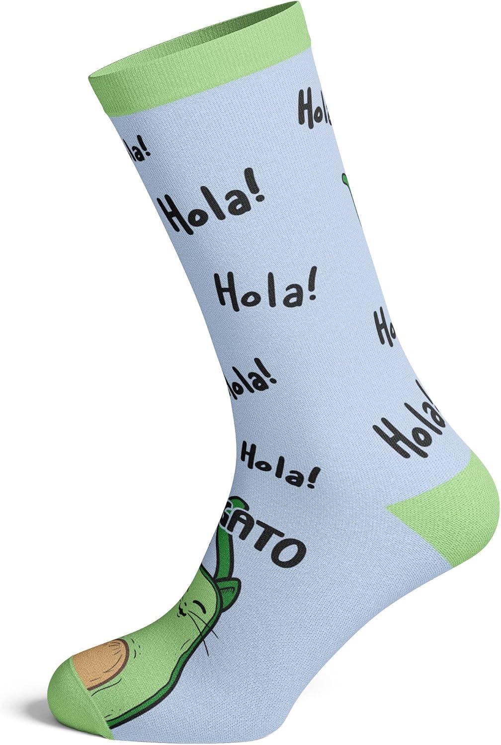 imageWomens Avogato Sock Cat Face Cute Novelty Hilarious Crazy Saying FootwearBlue