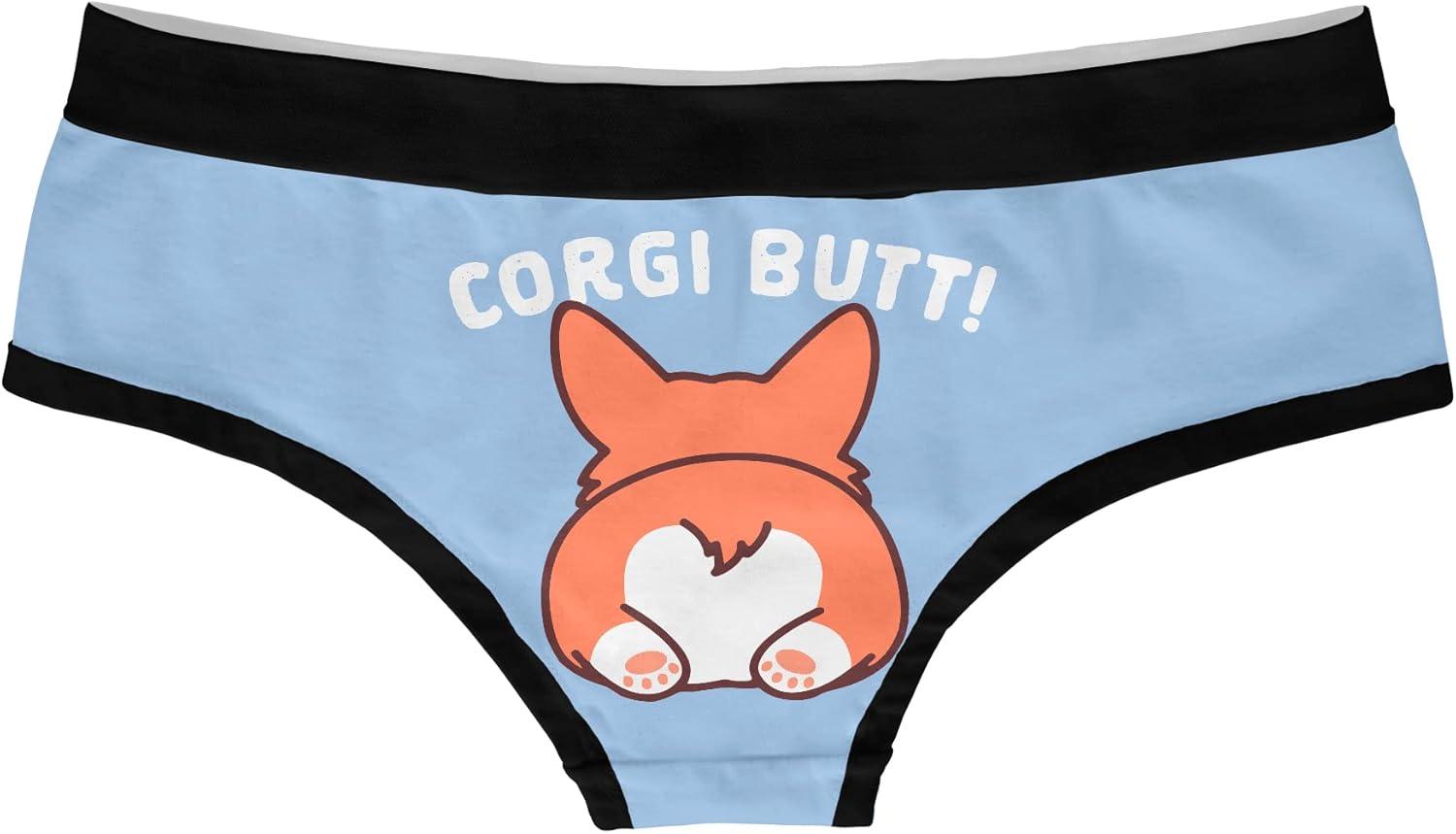 imageWomens Guess What Corgi Butt Panties Funny Bikini Brief Funny Dog Lover Gift GraphicBlue