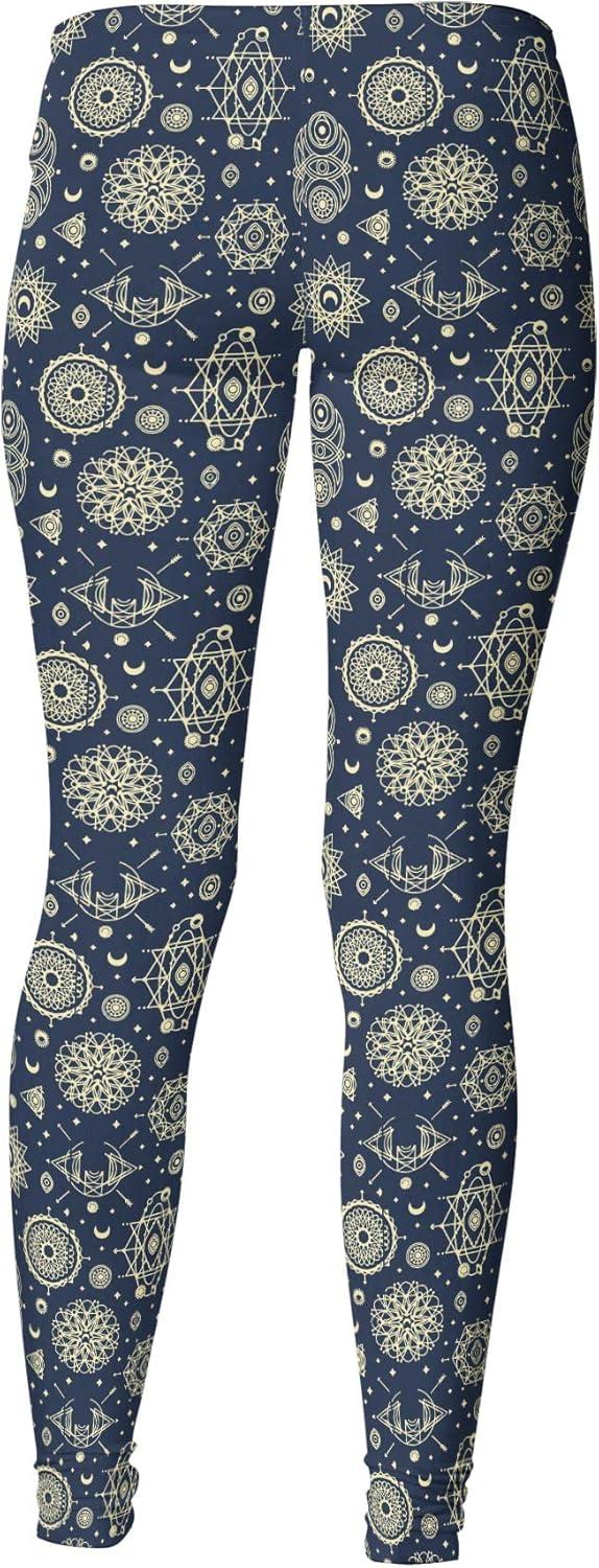 imageWomens Moon Leggings Cute Hippe Astrology New Age Yoga Pants for Ladies Funny Yoga Pants Funny Space Novelty Leggings for Women Moon L