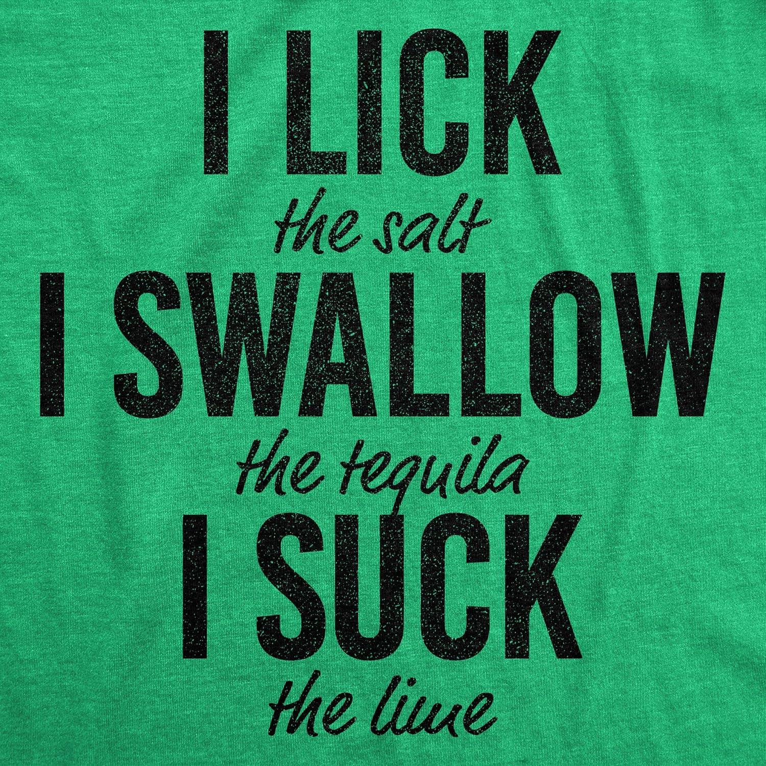 imageWomens Tacos Shirts Funny Mexican Tees with Tacos and Cervezas Cool Vintage Graphic Tees with Cute SayingsHeather Green Lick Swallow