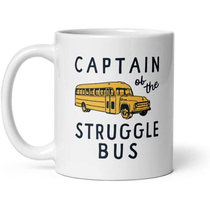 imageCrazy Dog TShirts Captain of The Struggle Bus Mug Funny Yellow School Bus Novelty Cup11oz