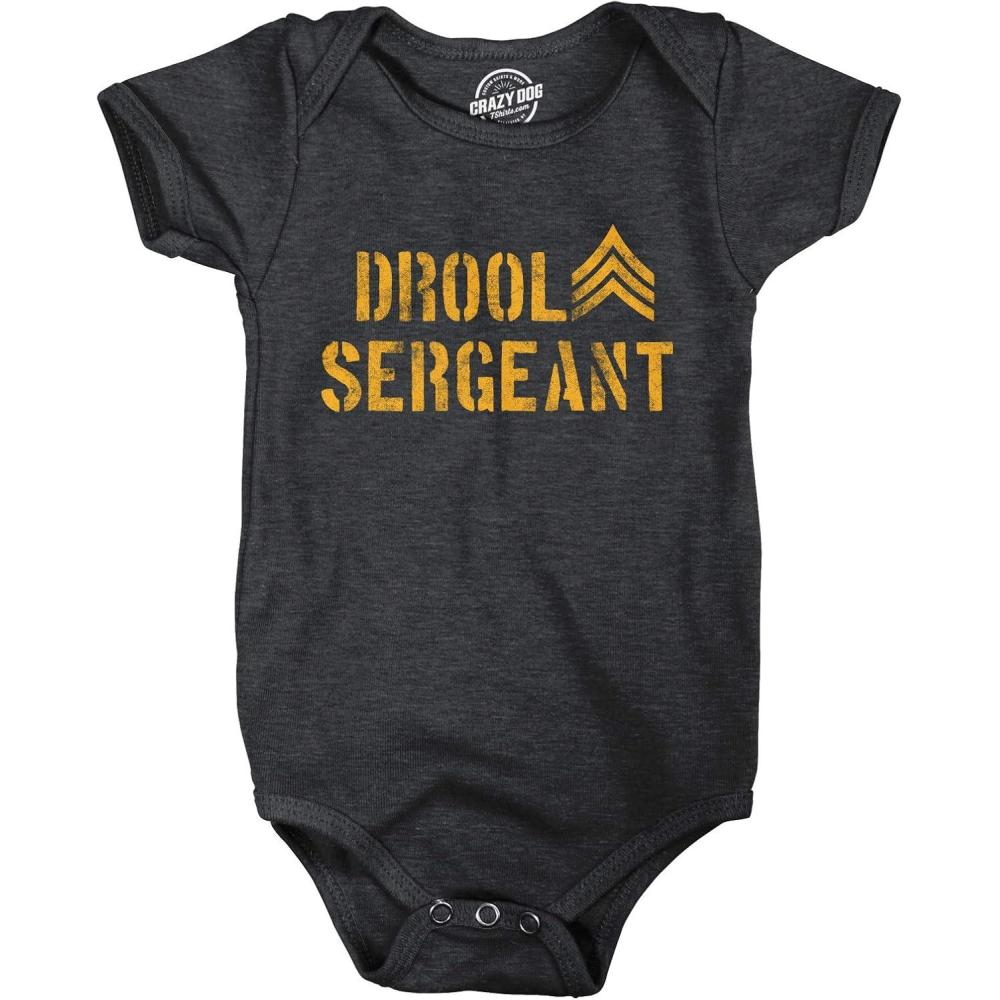 imageCrazy Dog TShirts Drool Sergeant Baby Bodysuit Funny Military Army Sarcastic Infant Jumper