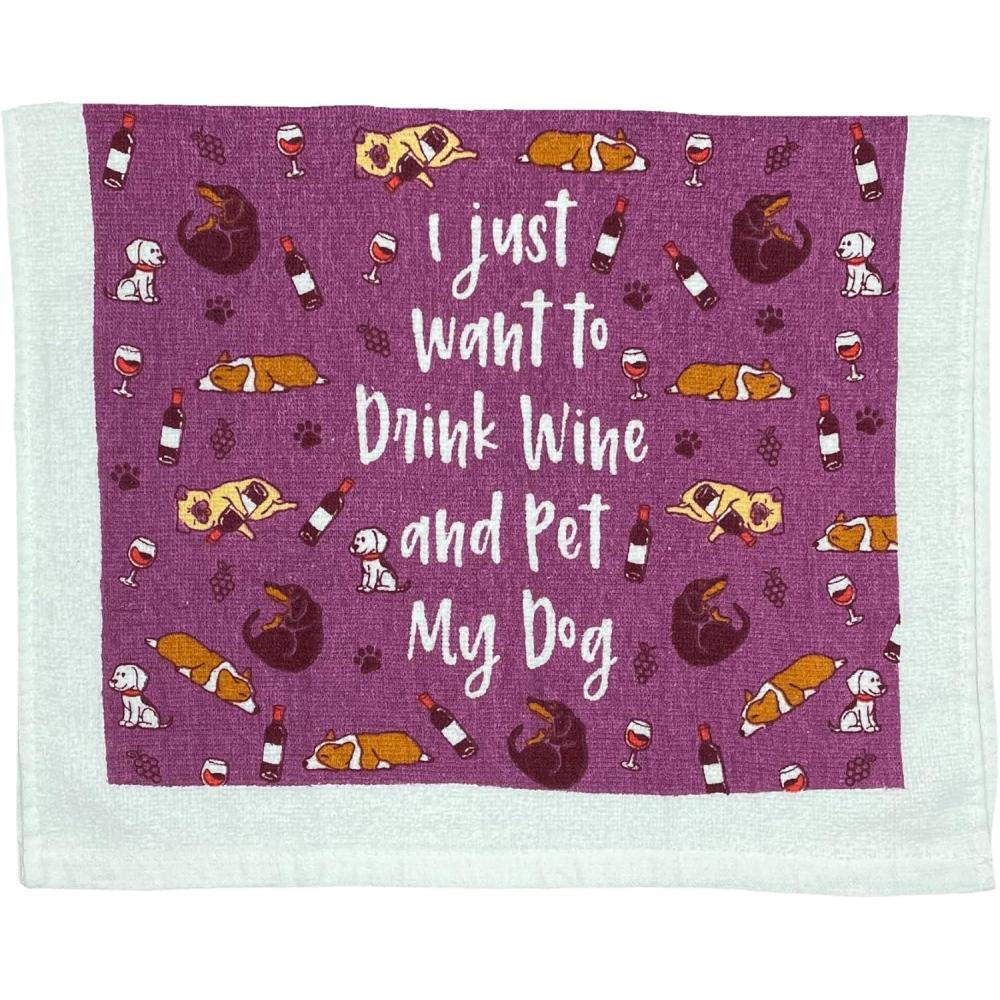 imageCrazy Dog TShirts Easily Distracted by Dogs Funny Puppy Pet Lovers Tea TowelDrink Wine Pet Dog