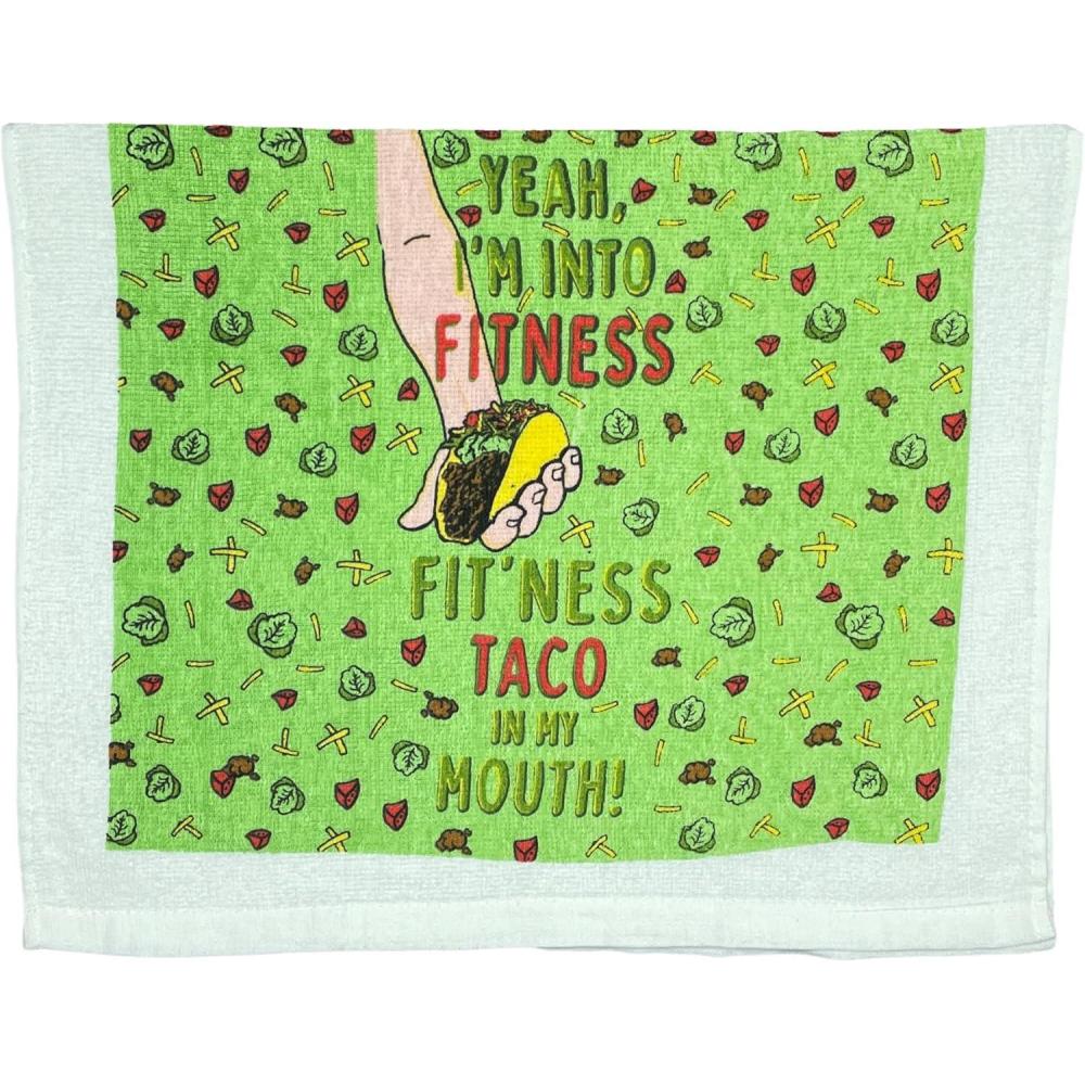 imageCrazy Dog TShirts Fitness Taco Funny Eating Mexican Food Exercise Tea TowelFitness Taco