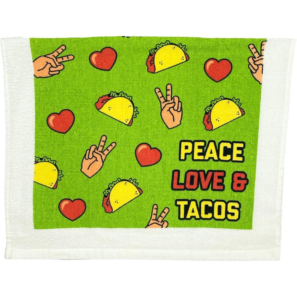 imageCrazy Dog TShirts Fitness Taco Funny Eating Mexican Food Exercise Tea TowelPeace Love Tacos