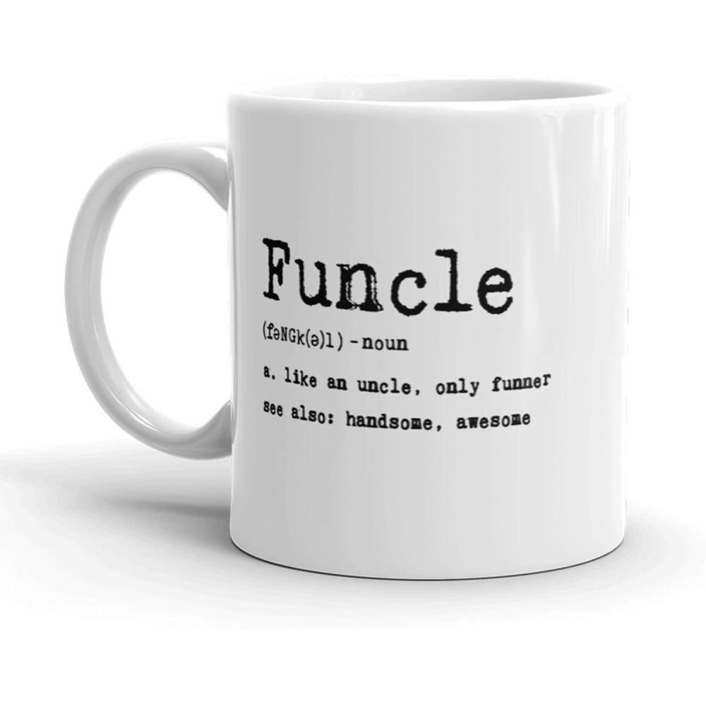 imageCrazy Dog TShirts Funcle Coffee Mug Funny Uncle Gift from Niece or Nephew Novelty White Ceramic Cup for Fun Uncle Microwave and Dishwasher Safe