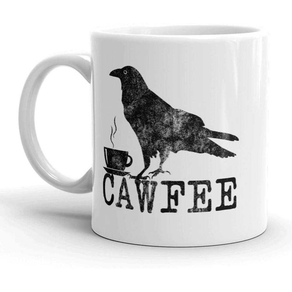 imageCrazy Dog TShirts Funny Cawfee Mug Vintage Crow Coffee Cup for Bird and Nature Lovers Raven Novelty Gift for Gothic Aesthetic Black Ceramic 11oz Mug Dishwasher and Microwave Safe