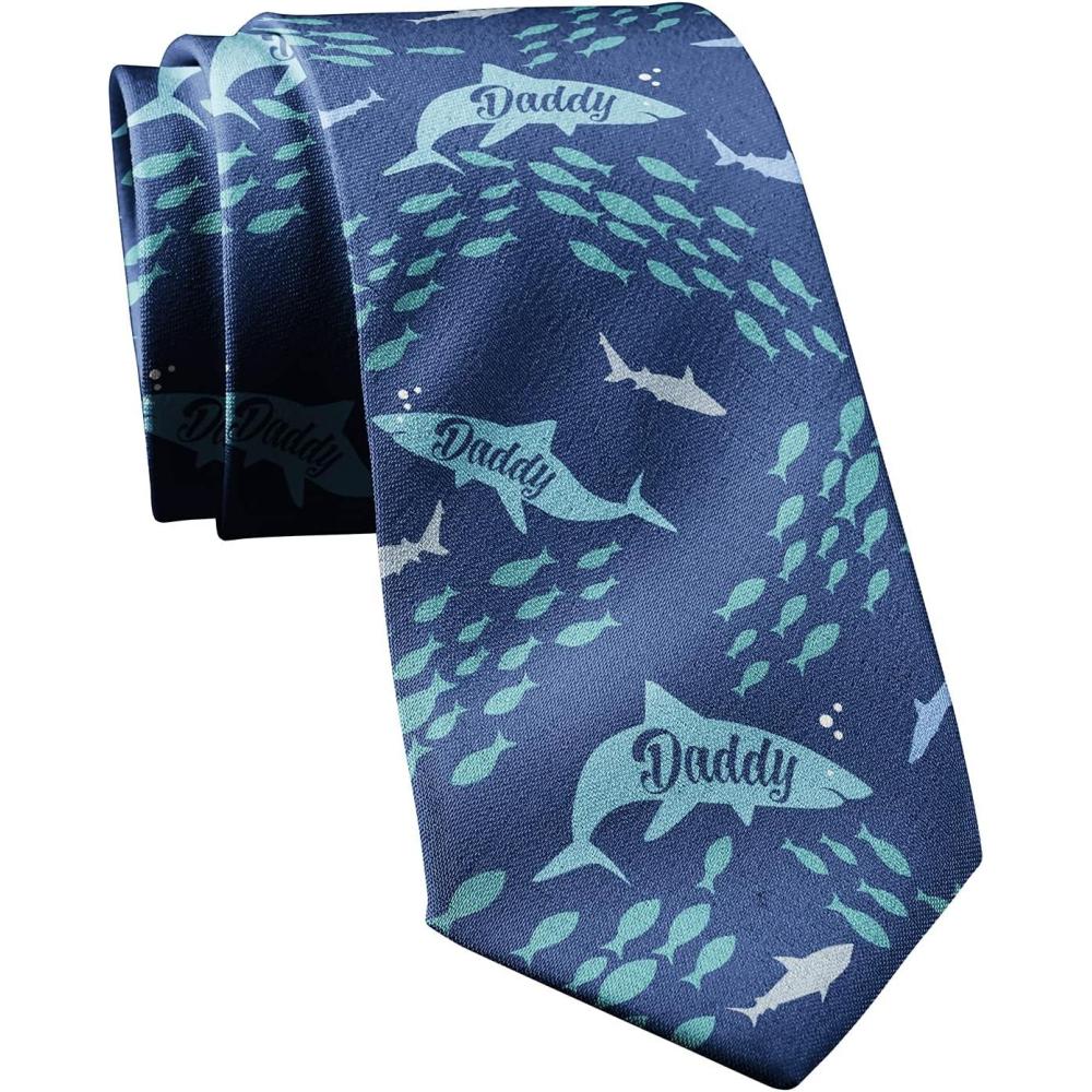 imageCrazy Dog TShirts Funny Ties for Dad Hilarious Graphic Neckties for Fathers Day Cool Dad TiesDaddy Shark