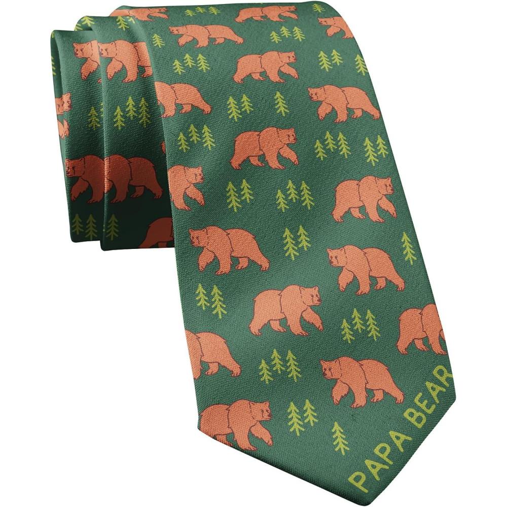 imageCrazy Dog TShirts Funny Ties for Dad Hilarious Graphic Neckties for Fathers Day Cool Dad TiesPapa Bear