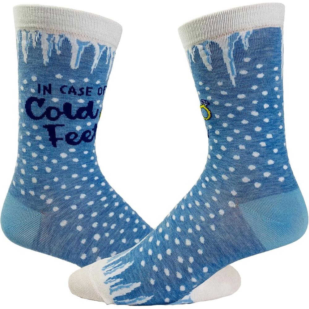 imageCrazy Dog TShirts Funny Wedding Socks for Women Gifts for Bachelorette Parties and MarriagesCold Feet