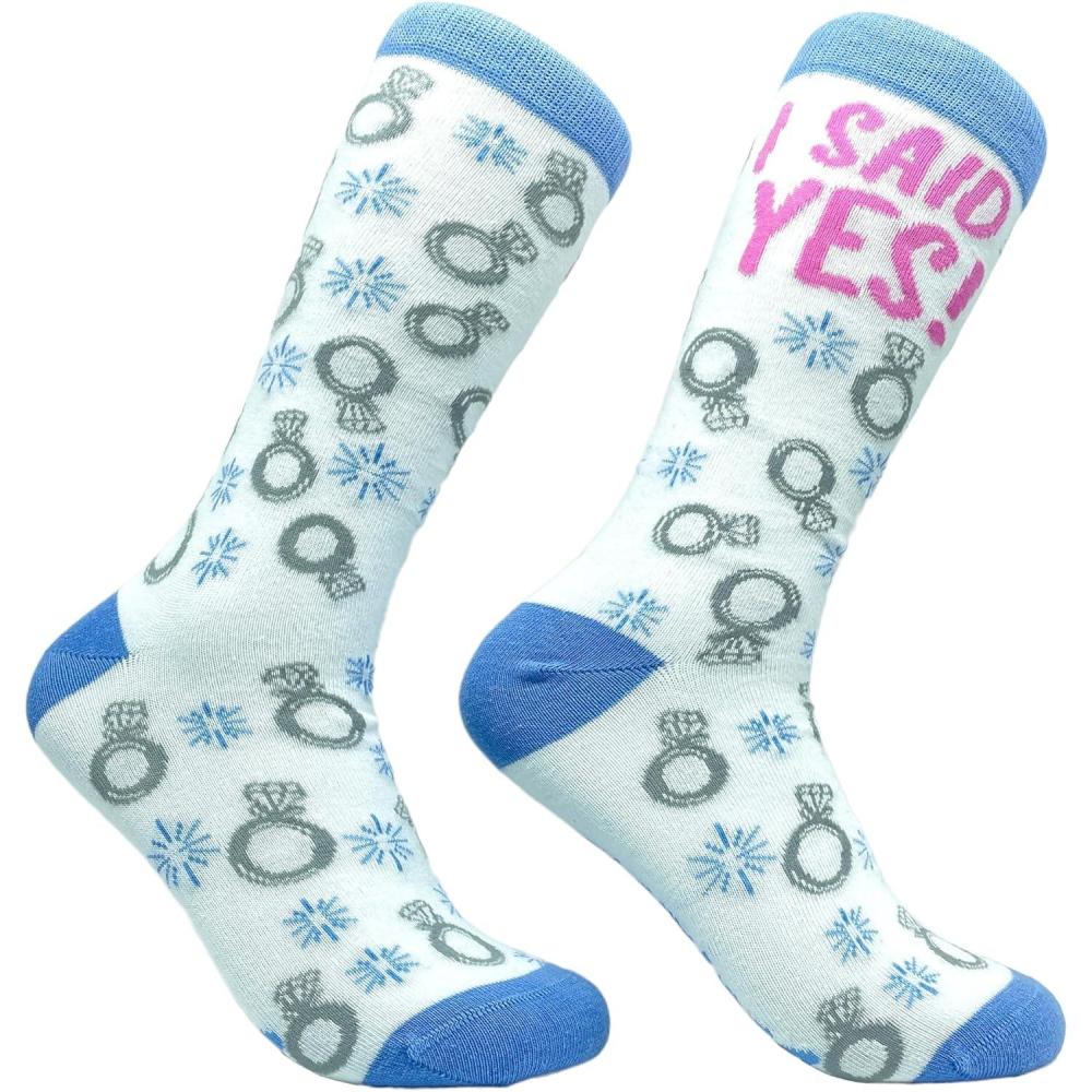imageCrazy Dog TShirts Funny Wedding Socks for Women Gifts for Bachelorette Parties and MarriagesI Said Yes