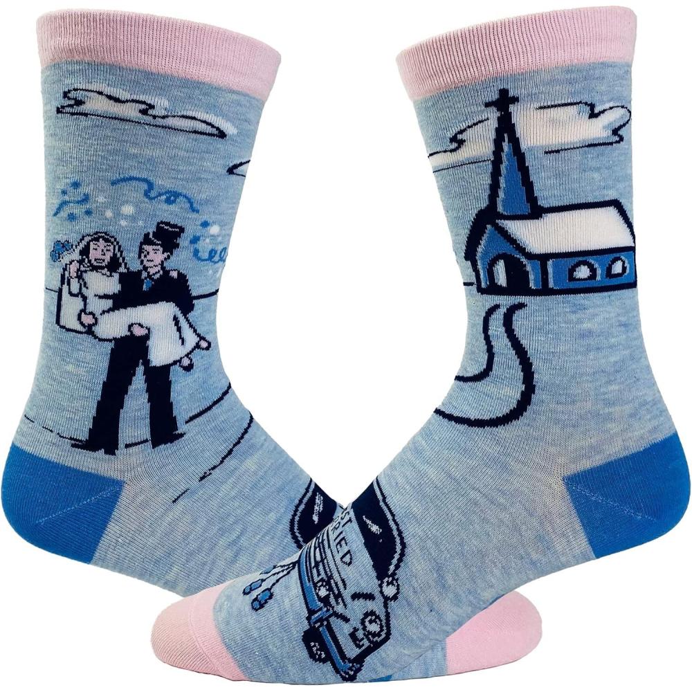 imageCrazy Dog TShirts Funny Wedding Socks for Women Gifts for Bachelorette Parties and MarriagesJust Married