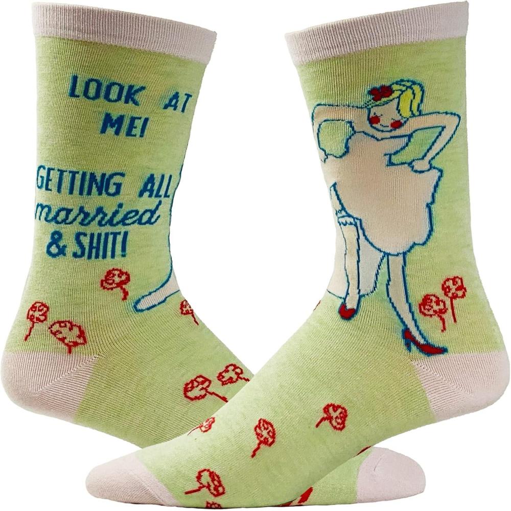 imageCrazy Dog TShirts Funny Wedding Socks for Women Gifts for Bachelorette Parties and MarriagesLook at Me