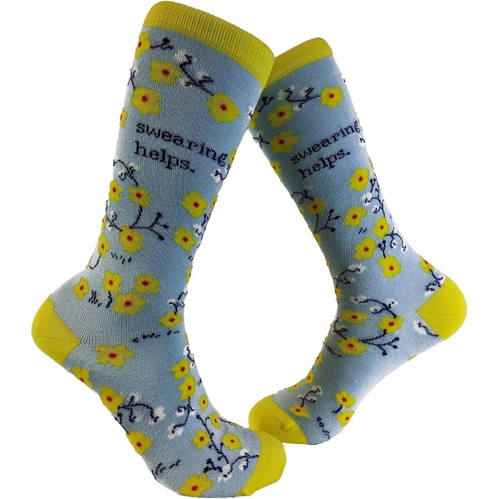 imageCrazy Dog TShirts Funny Womens Socks with Sarcastic Sayings and Cool Designs for GirlsSwearing Helps