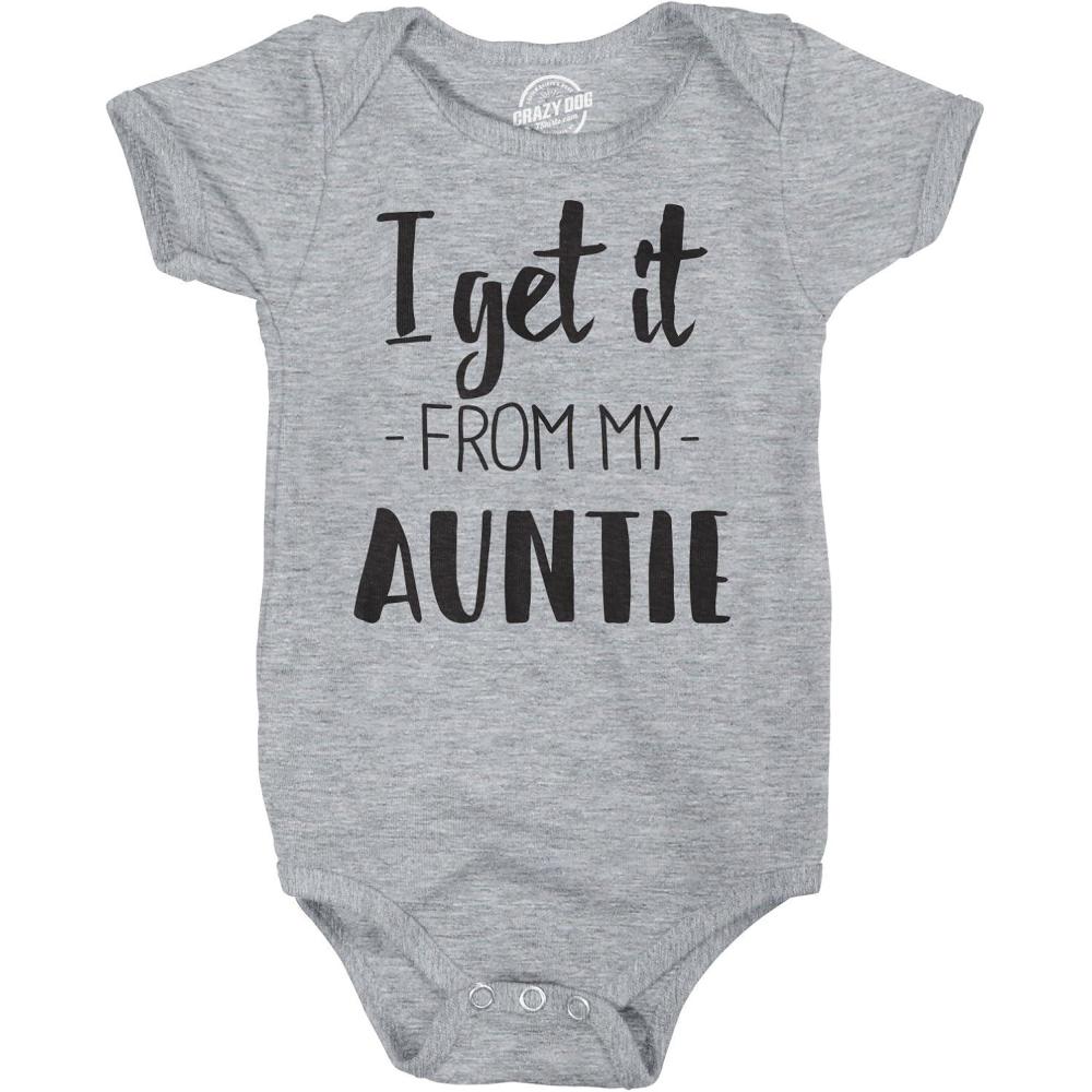imageCrazy Dog TShirts I Get It From My Auntie Creeper Funny Family Baby Jumpsuit