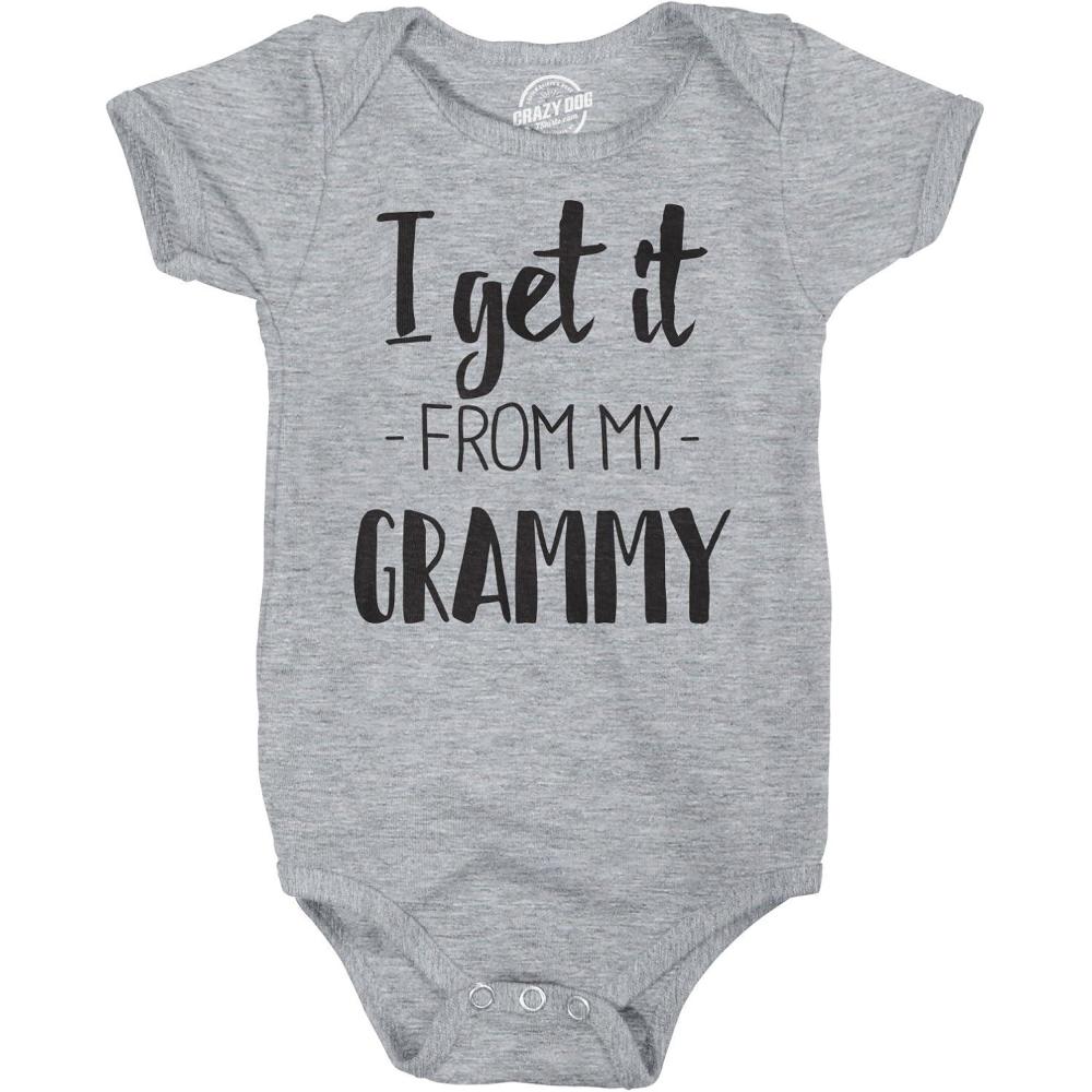 imageCrazy Dog TShirts I Get It From My Grammy Creeper Funny Family Baby Jumpsuit