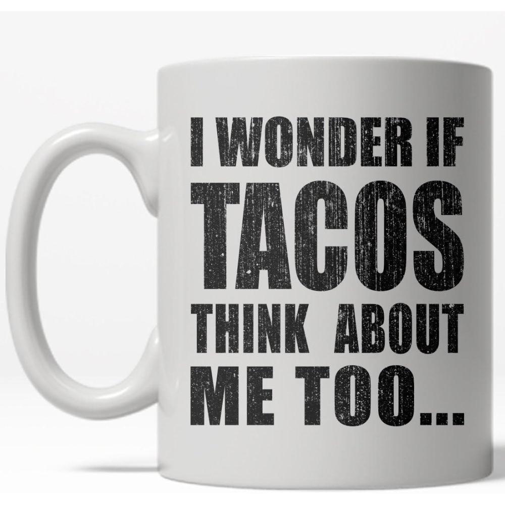 imageCrazy Dog TShirts I Wonder if Tacos Think About Me Too Mug Funny Cinco De Mayo Coffee Cup 11oz