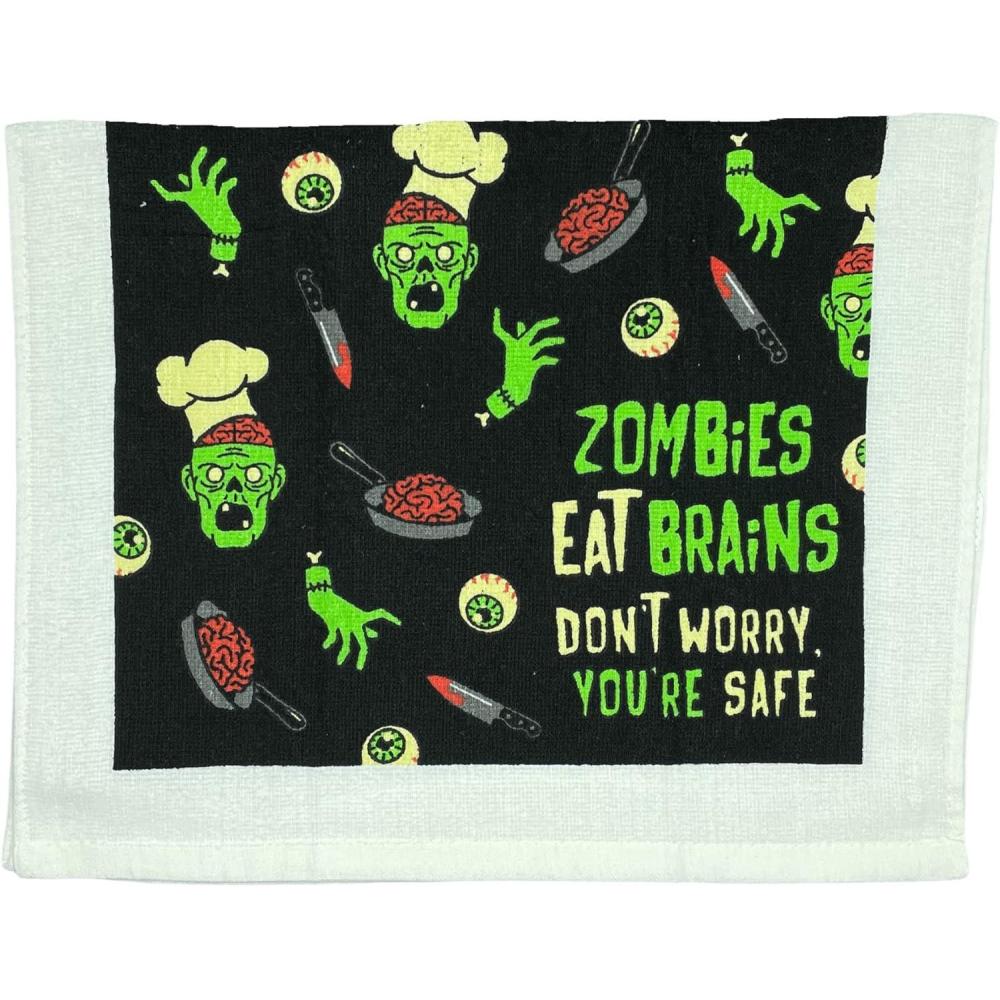 imageCrazy Dog TShirts Just The Tip I Promise Funny Horror Bloody Knife Tea TowelZombies Eat Brains