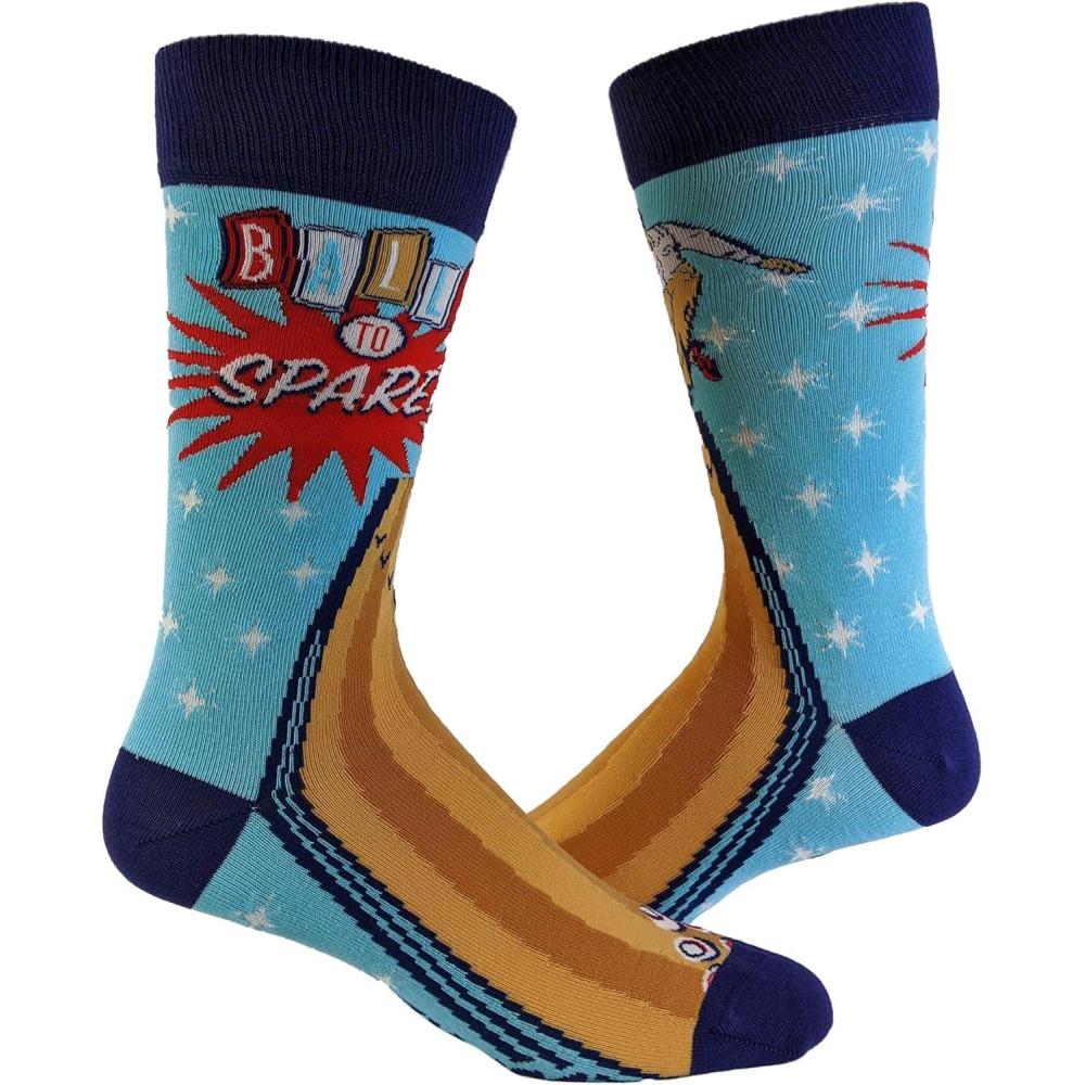 imageCrazy Dog TShirts Mens Balls to Spare Socks Funny Bowling Humor Sports Novelty Graphic Footwear