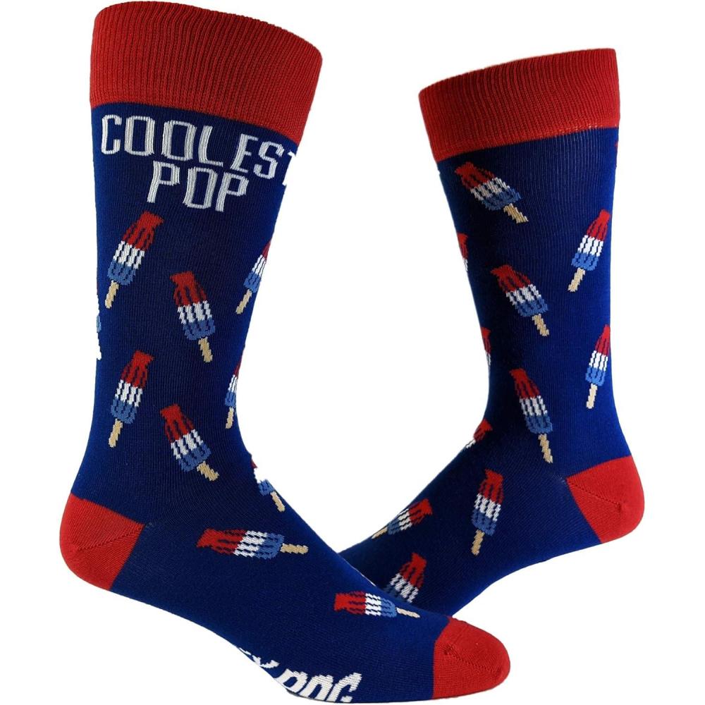 imageCrazy Dog TShirts Mens Coolest Pop Socks Funny Fathers Day Summer Popsicle Novelty Humor Footwear