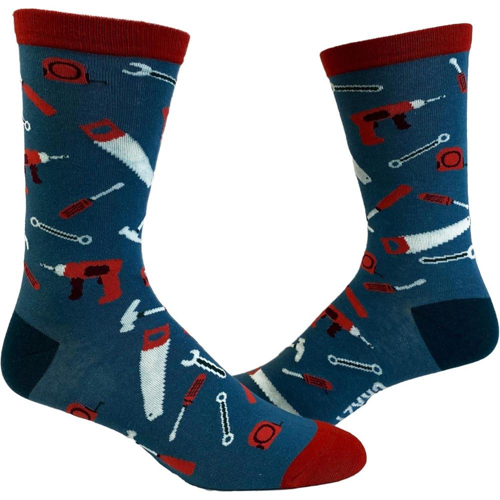 imageCrazy Dog TShirts Mens Dad Socks Funny Fathers Day Graphic Novelty FootwearTools Pattern