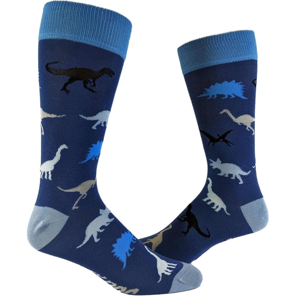 imageCrazy Dog TShirts Mens Dinosaur Socks Cool Graphic Fun Pattern Sock Unique Jurassic Prehistoric TRex Dino Lover Funny Novelty Footwear