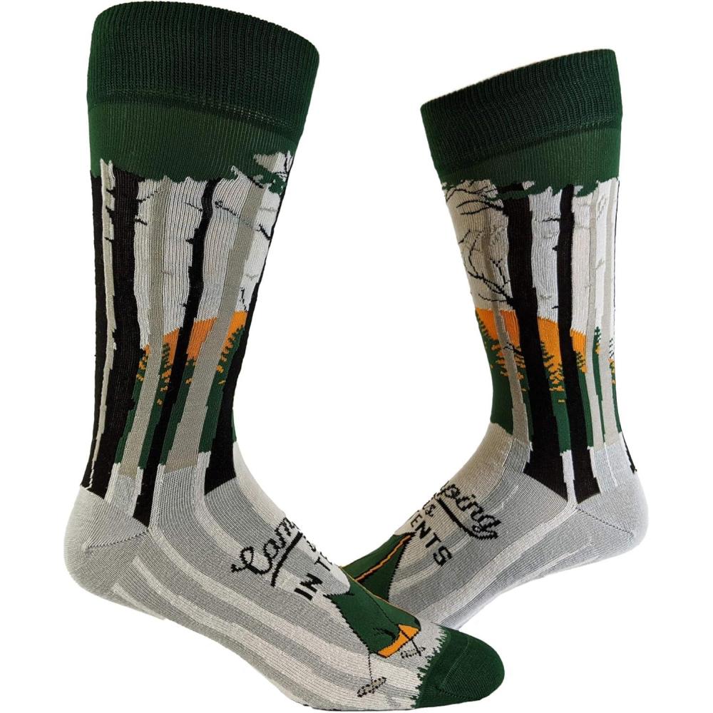 imageCrazy Dog TShirts Mens Funny Camping Socks With Awesome Graphics Hiking Socks for MenIn Tents