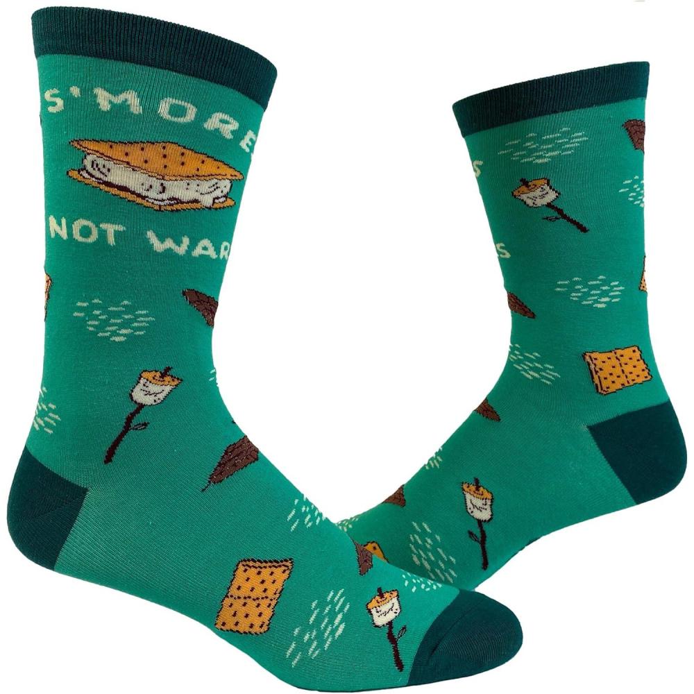 imageCrazy Dog TShirts Mens Funny Camping Socks With Awesome Graphics Hiking Socks for MenSmores Not Wars