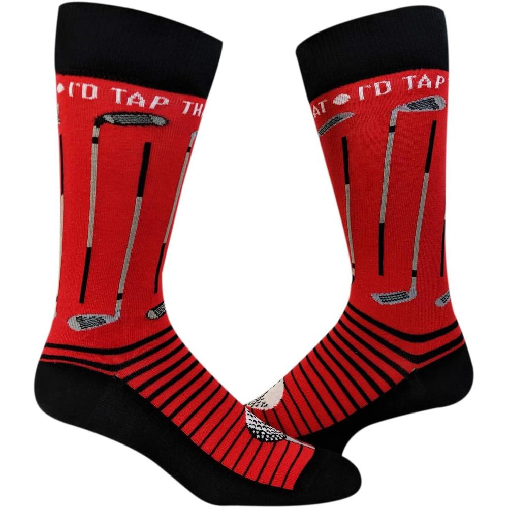 imageCrazy Dog TShirts Mens Id Tap That Socks Funny Golf Golfing Gift Novelty Sarcastic Saying for Golfer Cool Colorful SockId Tap That