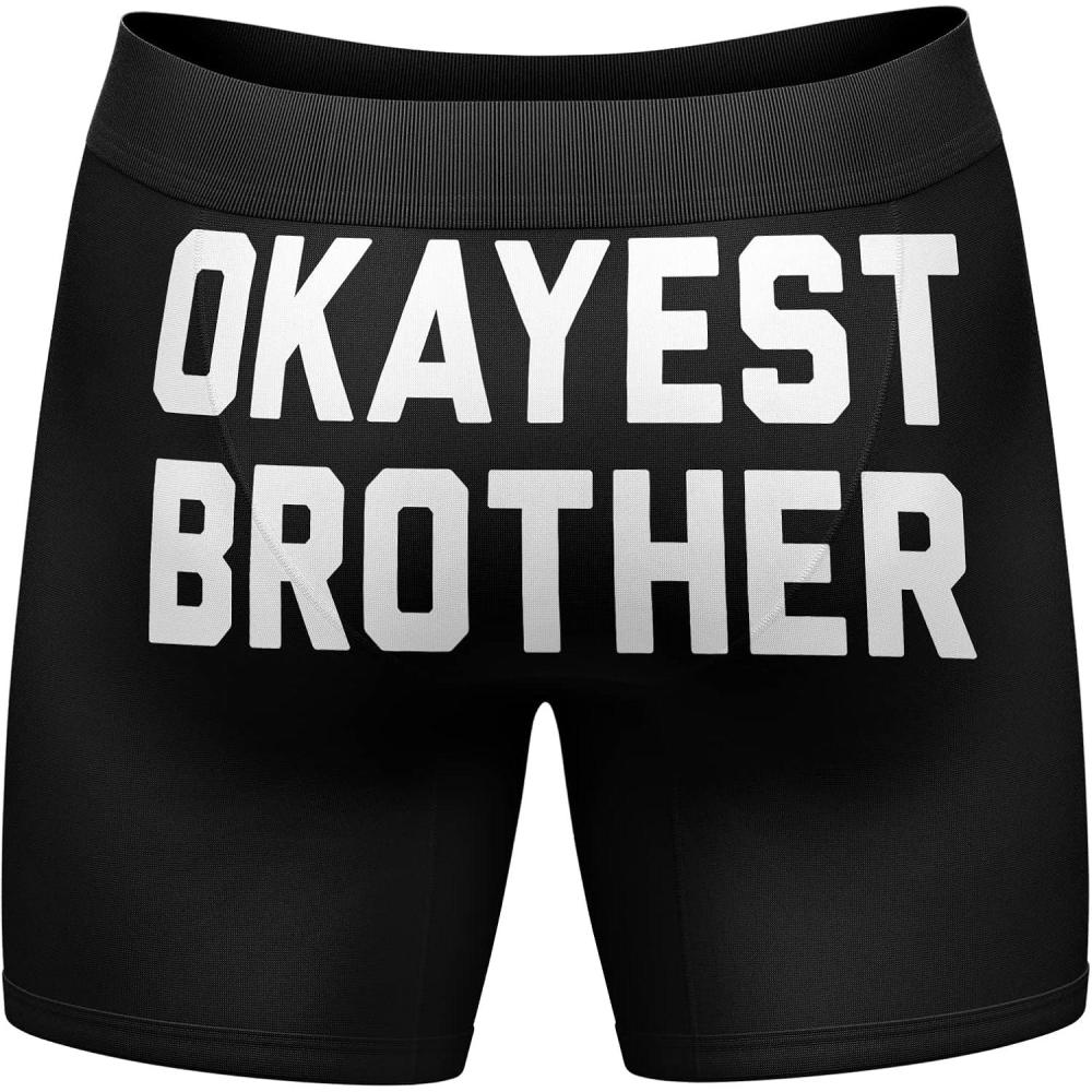 imageCrazy Dog TShirts Mens Okayest Brother Boxer Briefs Funny Sarcastic Family Graphic Novelty UnderwearBlack