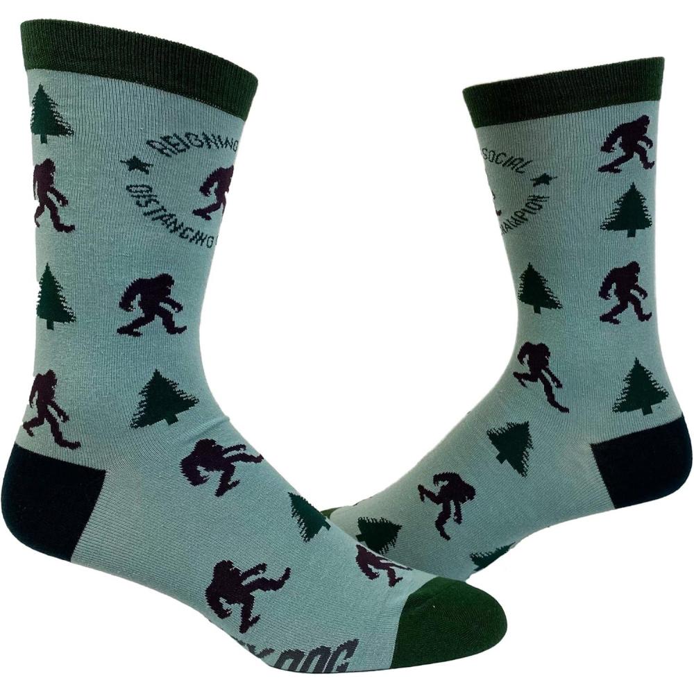 imageCrazy Dog TShirts Mens Sarcastic Socks Funny Crew Footwear for AdultsDistancing Champ