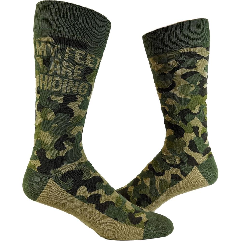 imageCrazy Dog TShirts My Feet Are Hiding Socks Funny Camo Army Print Novelty Footwear