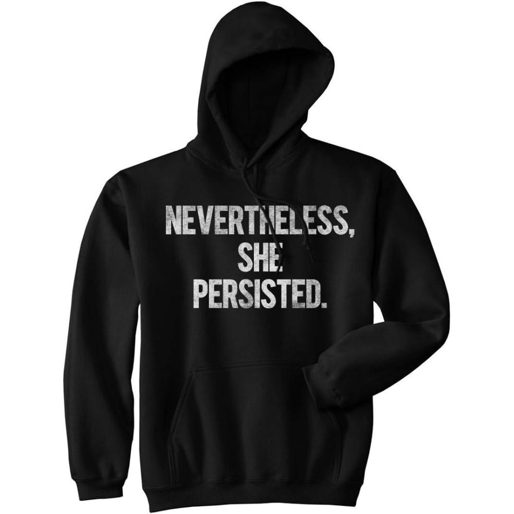 imageCrazy Dog TShirts Nevertheless She Persisted Funny Political Congress Senate Sweatshirt Unisex HoodieBlack
