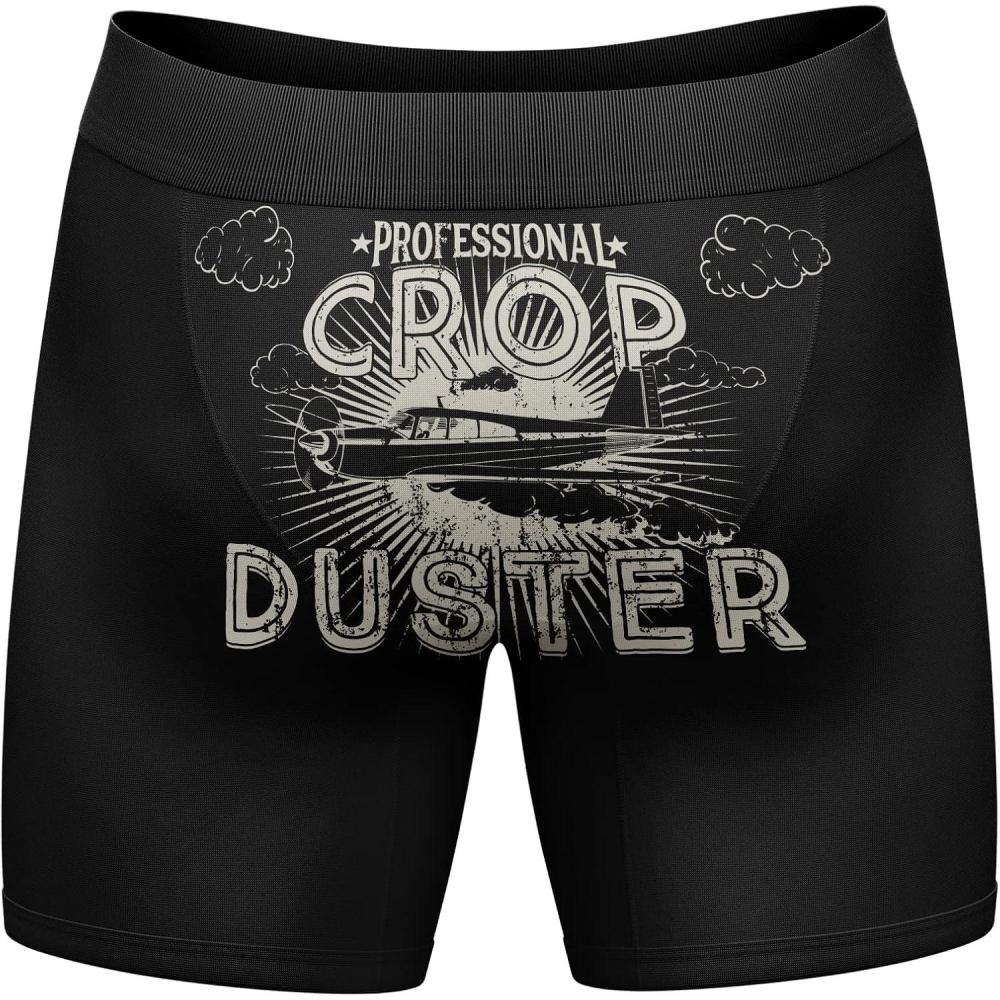 imageCrazy Dog TShirts Professional Crop Duster Mens Boxers Funny Stinky Fart Bathroom Humor Hilarious Novelty UnderwearBlack