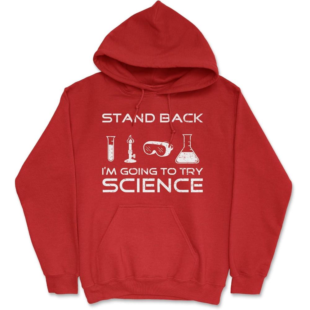 imageCrazy Dog TShirts Stand Back Science Funny Sweater Cool Humorous Nerdy Shirt for Geeks HoodieRed