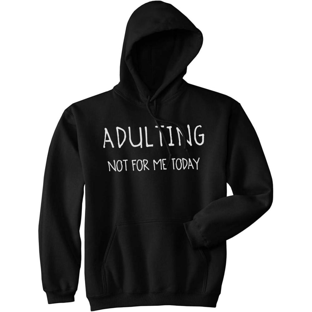imageCrazy Dog TShirts Unisex Adulting Is Not for Me Today Hoodie Funny Nerdy Novelty for Cool GuyBlack